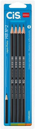 Lapis Preto HB nº 2 com 4 peças Cis