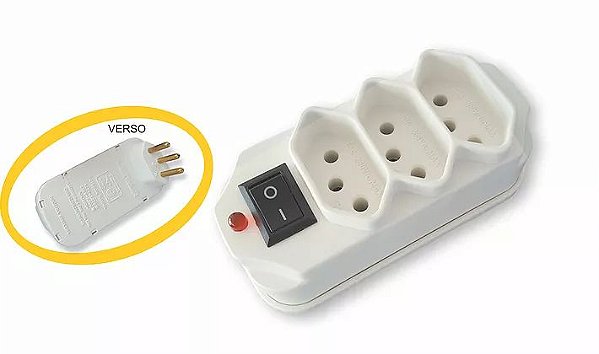 Adaptador "T" benjamim new jack 2P+T Celuz