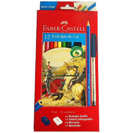 Lapis de cor com 12 cores Faber Castell