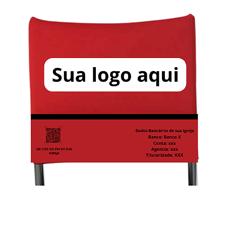 Capas para encosto de cadeiras p/ igreja e templos personalizadas -  Sob Medida