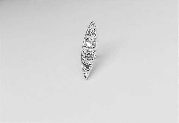 Piercing Nateve cravejado Tragus - Prata 925