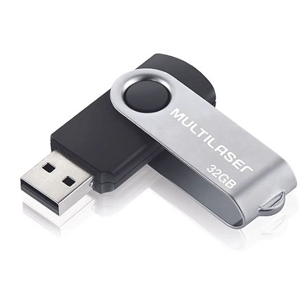 PEN DRIVE TWIST USB 2.0 PRETO E PRATA 32GB