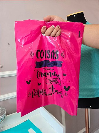 KIT 10 SACOLAS COISAS PINK- TAM 40x30