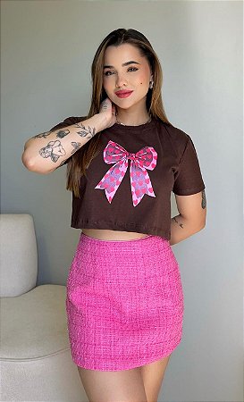 CROPPED LAÇO TAM.U - MARROM