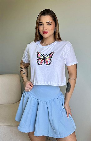 CROPPED BORBOLETA COLOR TAM.U - BRANCO