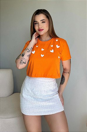CROPPED CORAÇÃO TAM.U - LARANJA