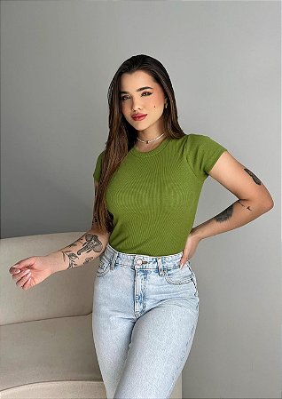 TSHIRT (RIBANA CANELADA) TAM U- VERDE