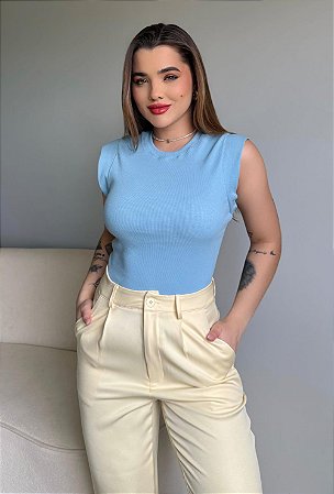 MUSCLE TEES RIBANA CANELADA- AZUL CANDY