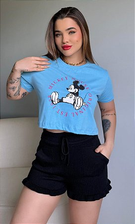 CROPPED MICKEY MOUSE TAM.U - AZUL CANDY