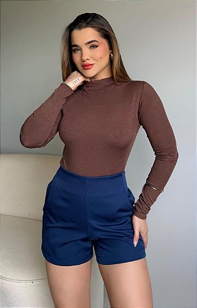 BERMUDA BARBIE LIPO (ALFAIATARIA) - AZUL MARINHO