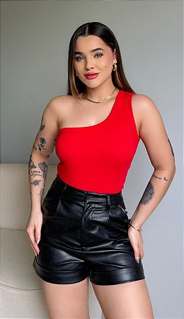 NULA MANGA (REGATA RIBANA CANELADA) - VERMELHA