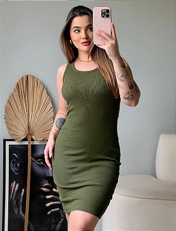 REGATA VESTIDO (RIBANA CANELADO) - MILITAR