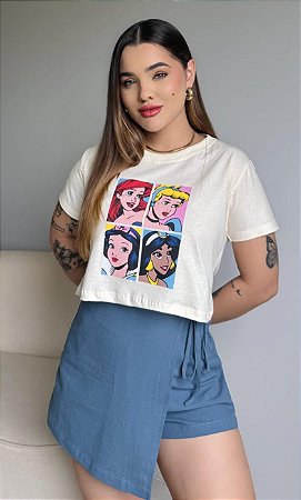CROPPED DISNEY - AMARELO CLARO