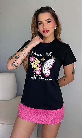FLORESÇA SEM MEDO BUTTERFLAY- PRETA