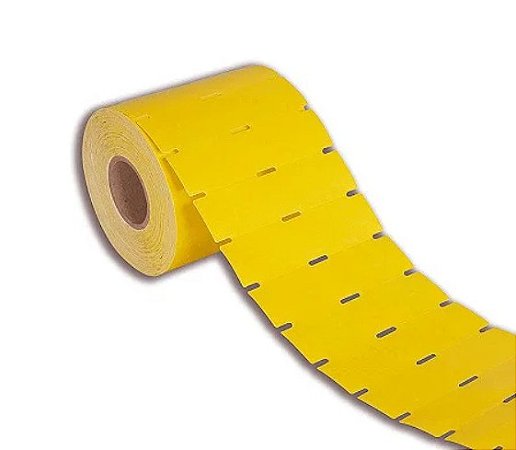 Etiqueta de Gôndola 105x30mm 10,5x3cm Couché adesivo Amarela Gap universal para Zebra Argox Elgin - Rolo com 1000 (30m)