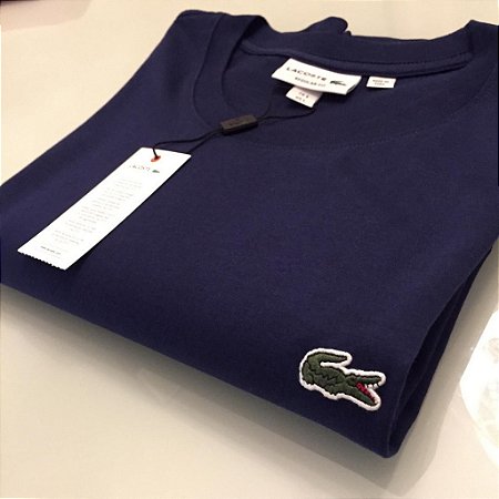 Camiseta Lacoste Basic Croc Bordado Azul marinho