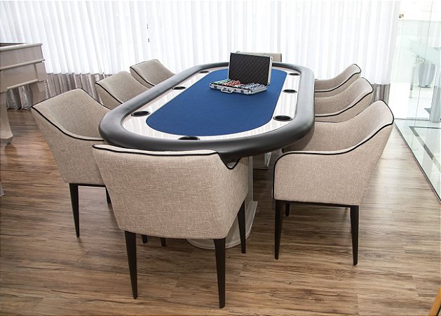 Mesa de Poker Master com Borda Estofada e Pintura Alto Brilho