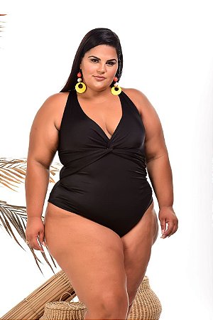 MAIÔ LYCRA PRETO - PLUS SIZE