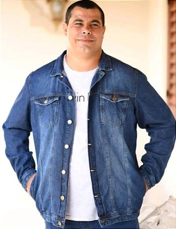 JAQUETA  JEANS MASCULINA PLUS SIZE