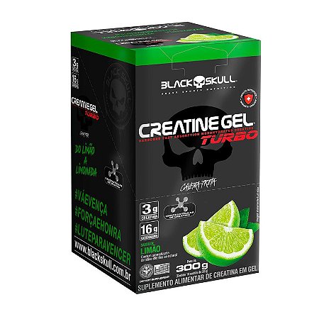 Creatine Gel Turbo Sabor Limão  - SacheCaixa com 10un - BlackSkull