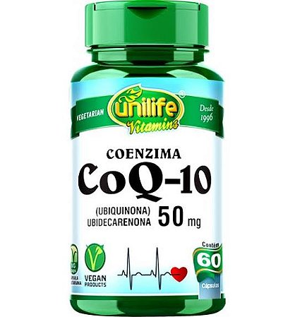 Coenzima Q10 50mg com 60 caps - Unilife