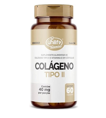 Colágeno Tipo II e Vitamina D 60 Caps - Unilife
