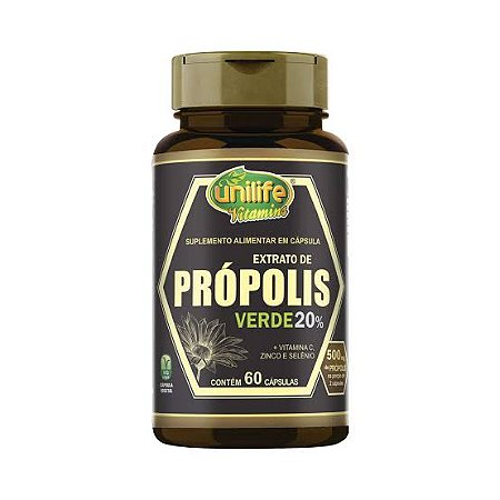 Extrato de Propolis Verde 20% 60 Caps- Unilife