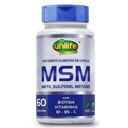 MSM-Metil Sulfonil Metano 60 Cápsulas - Unilife