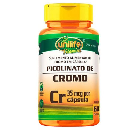 Picolinato De Cromo 500mg  60 cápsulas | Unilife