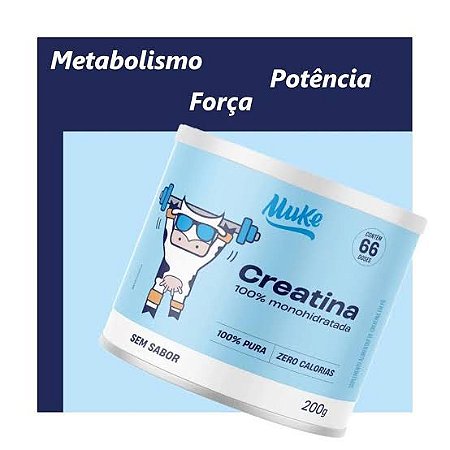 Creatina 100% Monohidratada Sem Sabor 200g | Muke
