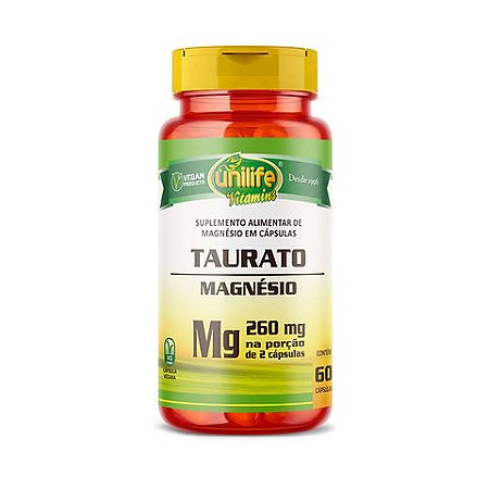 Taurato de Magnésio 620mg 60 Cápsulas | Unilife