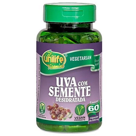 Uva com Semente Desidratada 60 cápsulas | Unilife