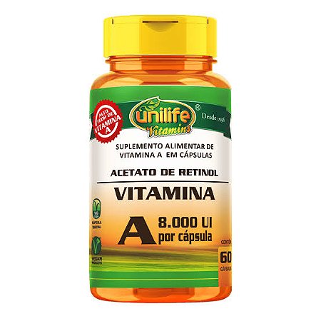 Vitamina A - 500mg - 60 cápsulas | Unilife