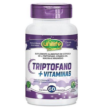 Triptofano + Vitaminas 400mg 60 Cápsulas | Unilife