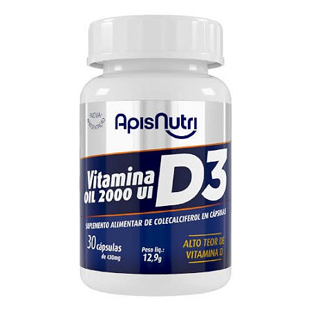 Vitamina D3 Oil 2000UI 30 Cápsulas - ApisNutri