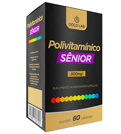 Polivitamínico Senior 500mg 60 Cápsulas - Gold Lab