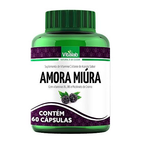 Suplemento Vitamínico Amora Miúra 500mg 60Cps - Vitalab