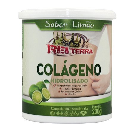 Colágeno Solúvel em Pó 200g Sabor Limão - Rei Terra