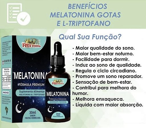 Melatonina Gotas 30ml - Rei Terra