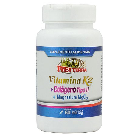 Vitamina K2 + Colágeno Tipo II + Cloreto 60 Cápsulas - Rei Terra