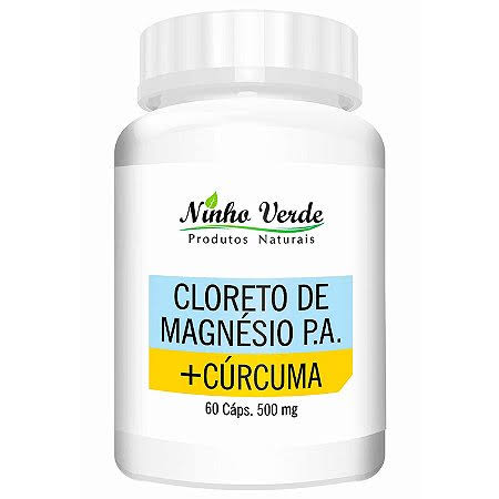 Cloreto de Magnésio P.A. + Cúrcuma 500mg 60 Cápsulas- Ninho Verde