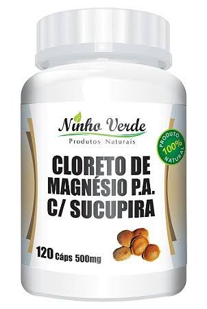 Cloreto de Magnésio P.A. + Sucupira 500mg 120 Cápsulas- Ninho Verde