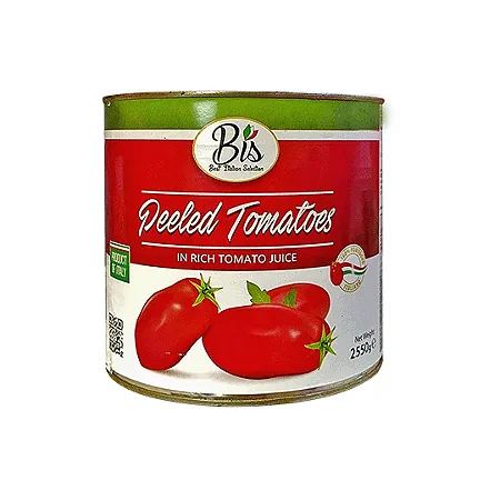 Tomate Pelado Inteiro “Marca Bis" Italiano ( 6uni x 2,55kg ) - 15,3 kg