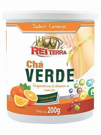 Chá Verde Solúvel sabor Laranja 200g - Rei Terra