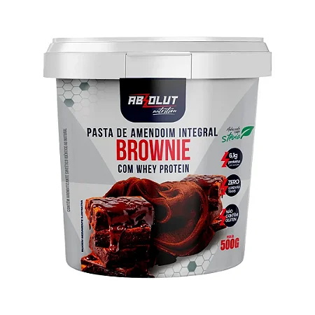 Pasta de Amendoim Integral Brownie com Whey Protein - 500g