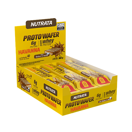 Proto Wafer Havanna Doce de Leite - 30g Display C/ 12 Wafers - Nutrata