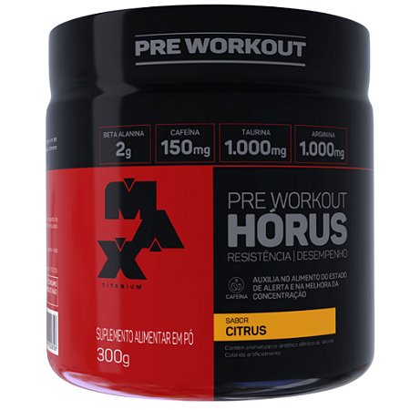 Pré Treino Horus Sabor Citrus - 300g - Max Titanium