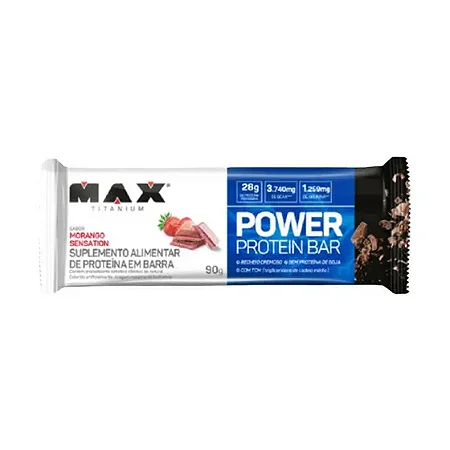Max Titanium Power Protein Bar - 90G Morango Sensation