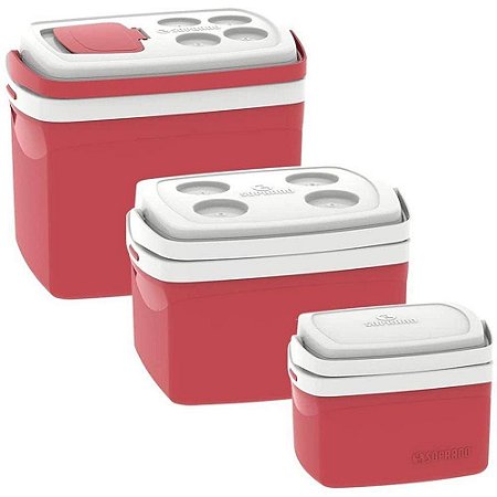 Kit 3 caixa térmica cooler soprano 5L/12L/32L