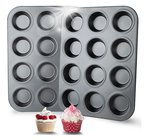 Forma Assadeira cupcake bolinhos 12 cavidades Forma de cupcake Forma de bolo antiaderente 35x26,5cm